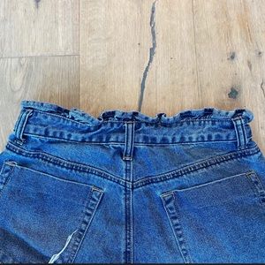 Button up distressed shorts